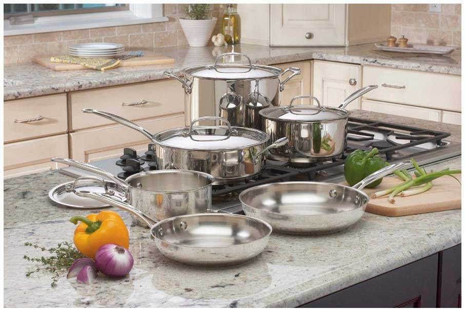 Cuisinart 77-10 Chef's Clássico Conjunto de Panelas de Aço I... - Image 2