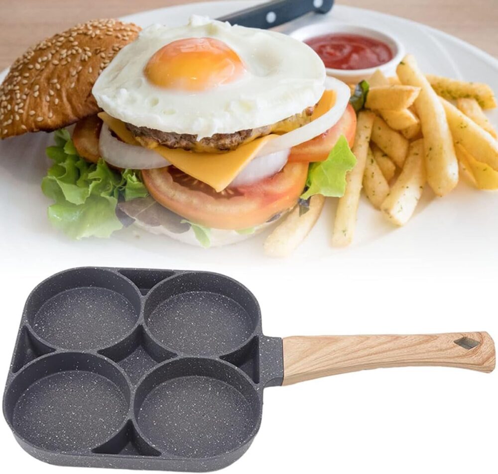 Frigideira Antiaderente 4 Em 1 Panela 4 Ovos Hamburguer Baco... - Image 7