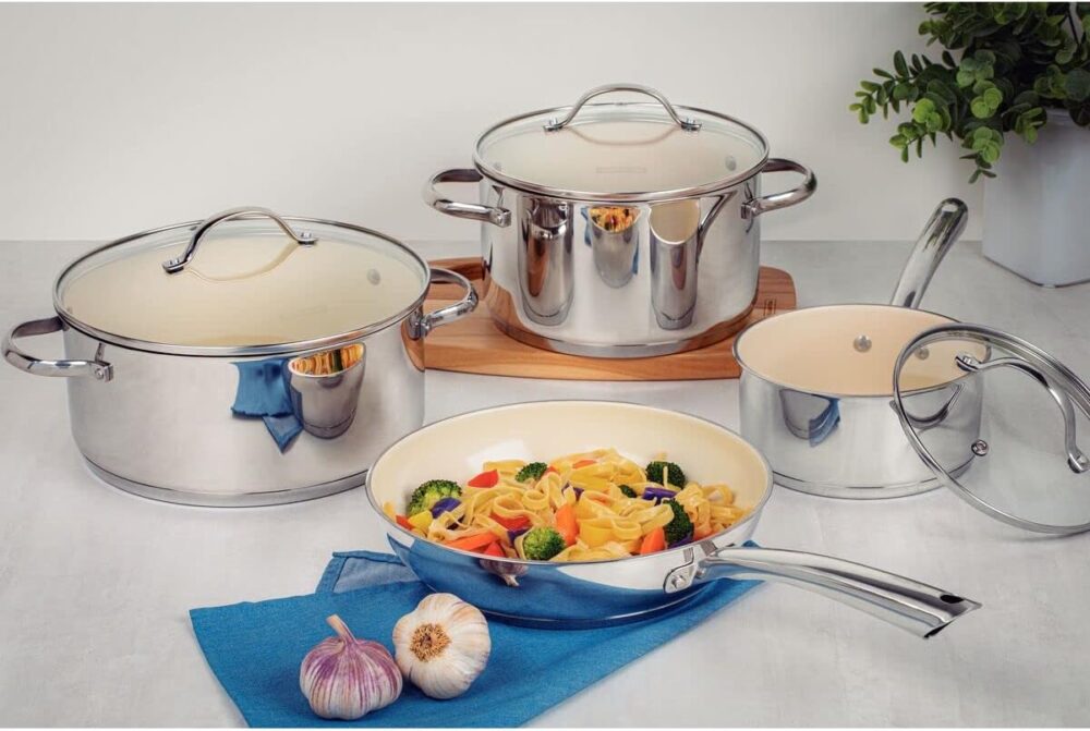 Tramontina JG.PANELAS ACO INOX 4PC UNA CER.BEG, Bege, 652803... - Image 6