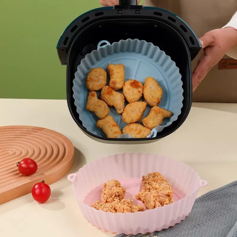 Kit 2 Peças Air Fryer Silicone Reutilizável Resistente ao Ca... - Image 6
