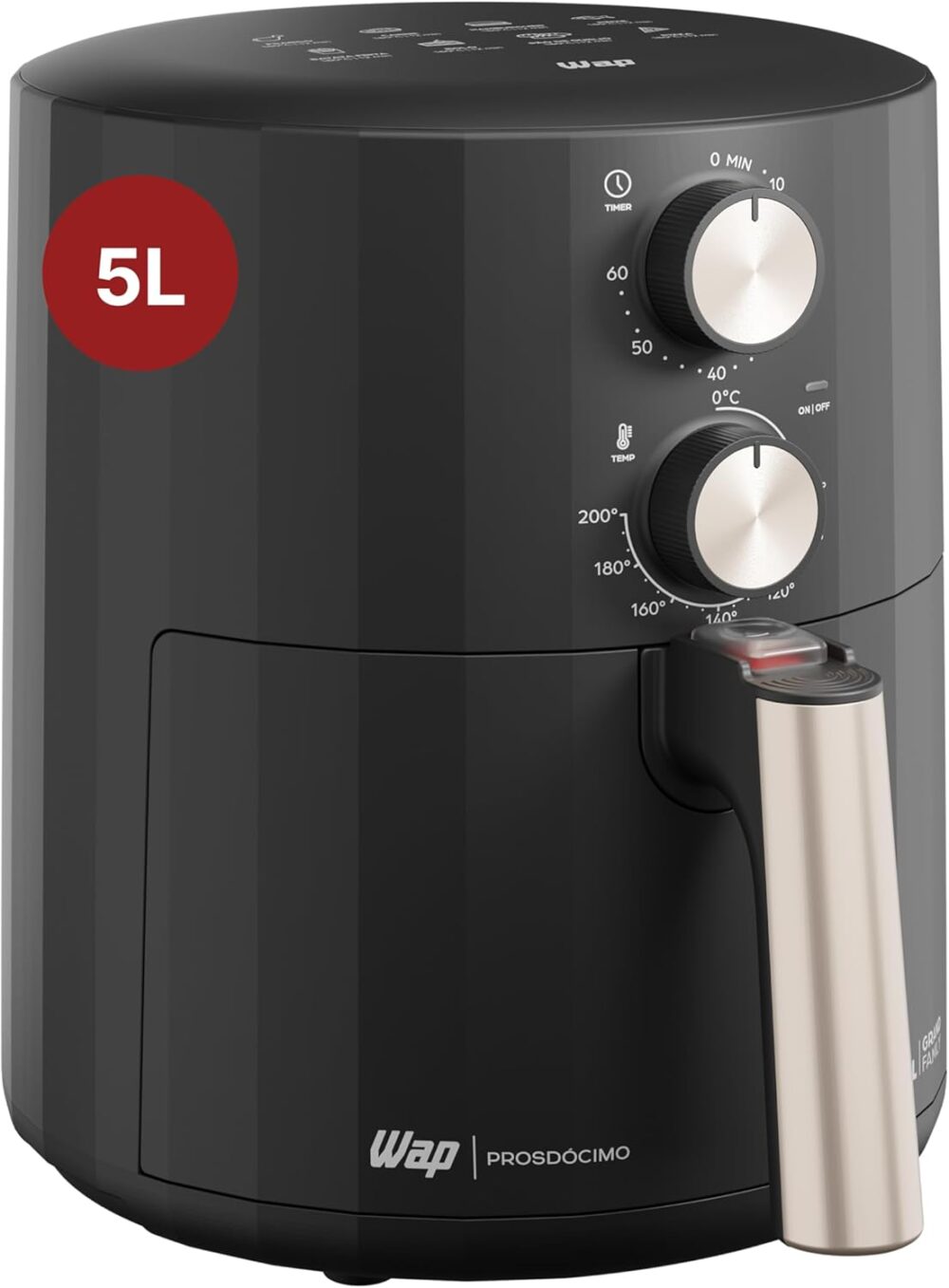 WAP Fritadeira Elétrica Air Fryer Grand Family 5L Cesto Remo...