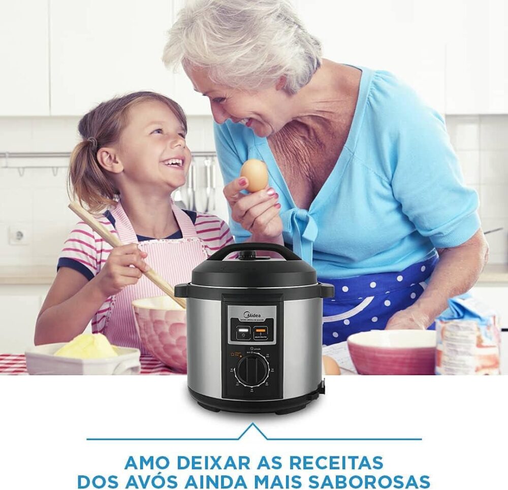 Panela de Pressão Mecanica, 6L, Inox/Preto, 220v, Midea - Image 2