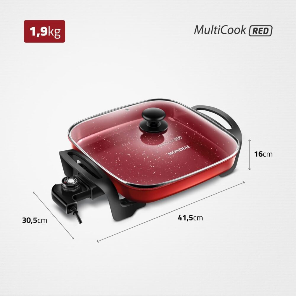 Panela Elétrica Multicook Premium, Mondial, Preto, 1200W, 11... - Image 7