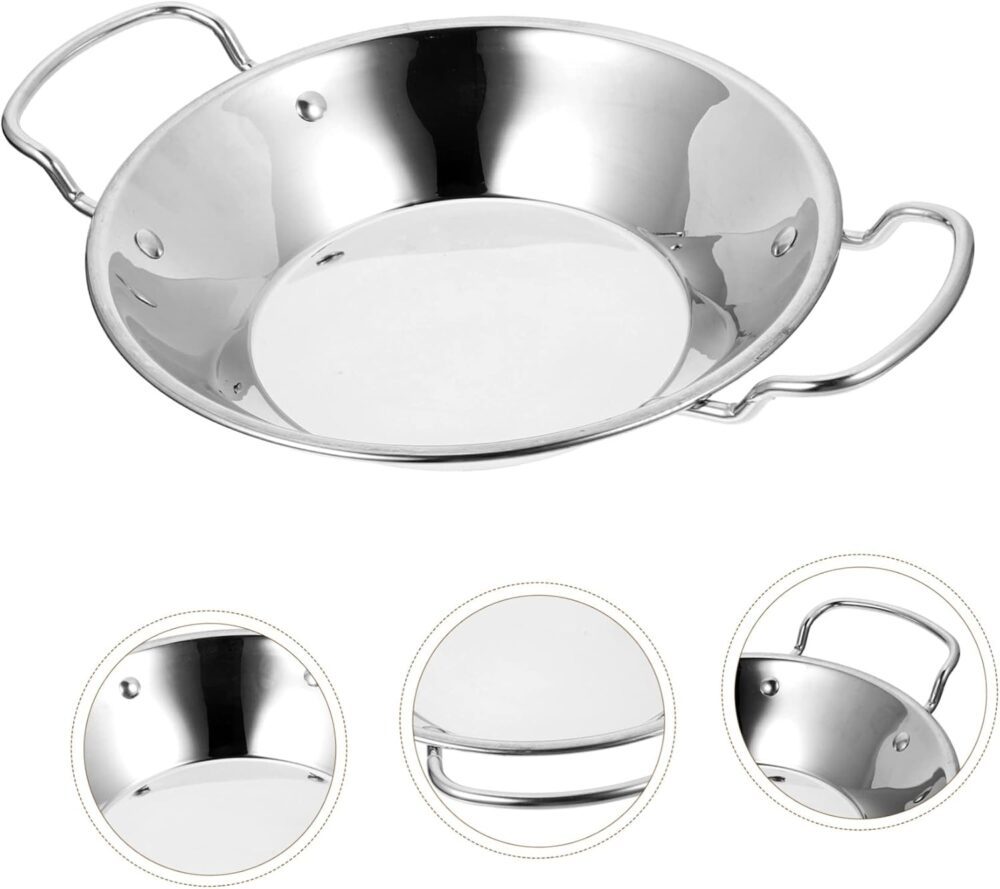 PRETYZOOM Panela De Aço Inoxidável Panela Para Casa Wok Pane... - Image 9