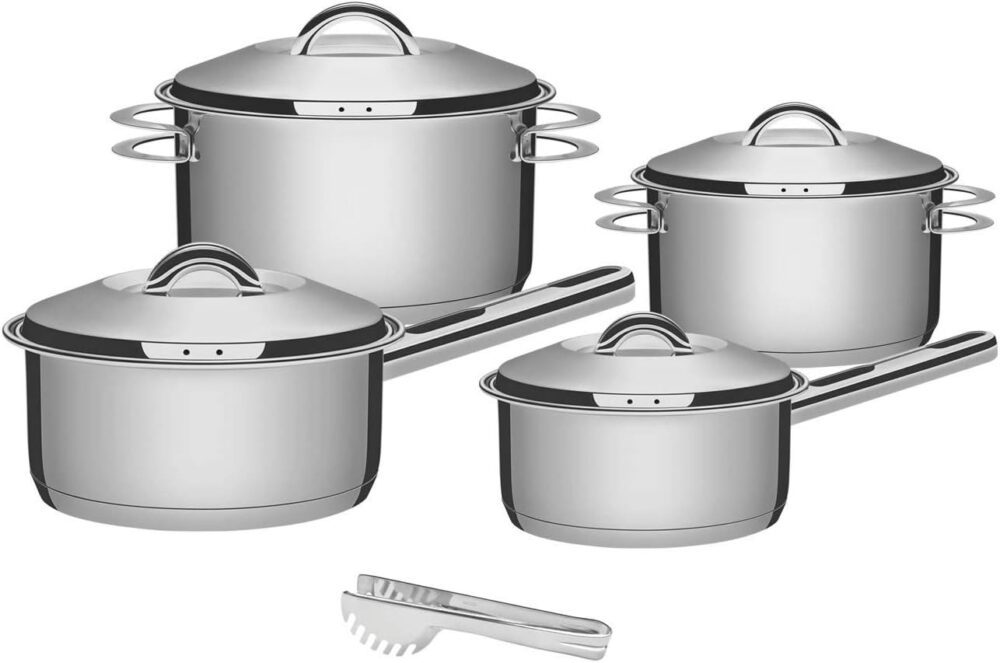 Jogo de Panelas Tramontina Aço Inox Solar 4 peças + Pegador ...