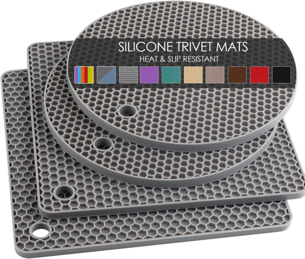 Tapetes de silicone para trivetes, suportes de panela de sil...