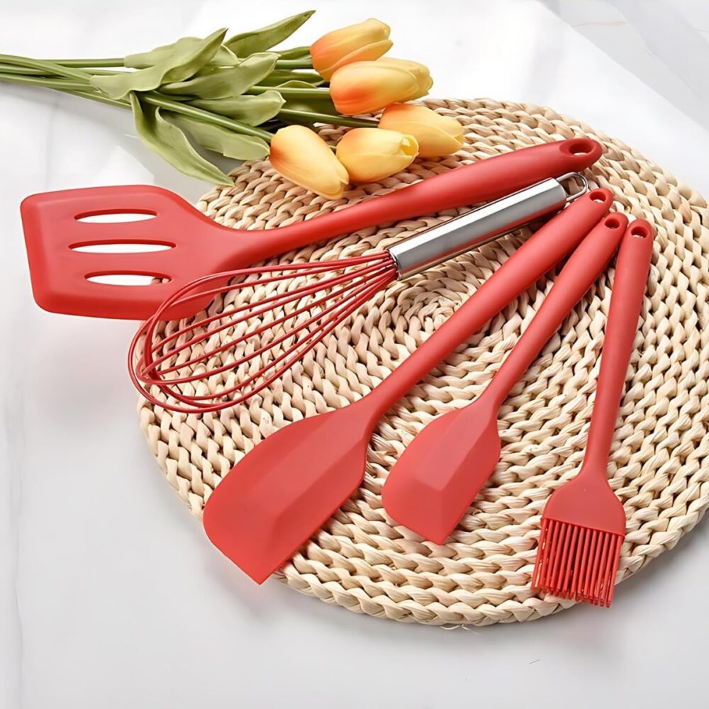 Kit com 5 Utensílios de Cozinha Colheres Espátulas Pincel Fo... - Image 2