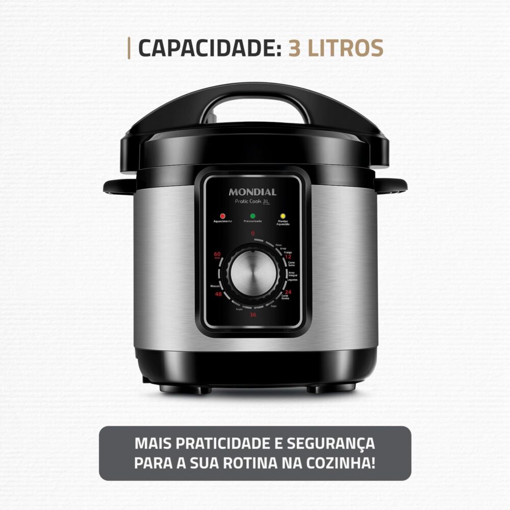 Panela de Pressão Elétrica Mondial, Pratic Cook 3L, 220V, Pr... - Image 2