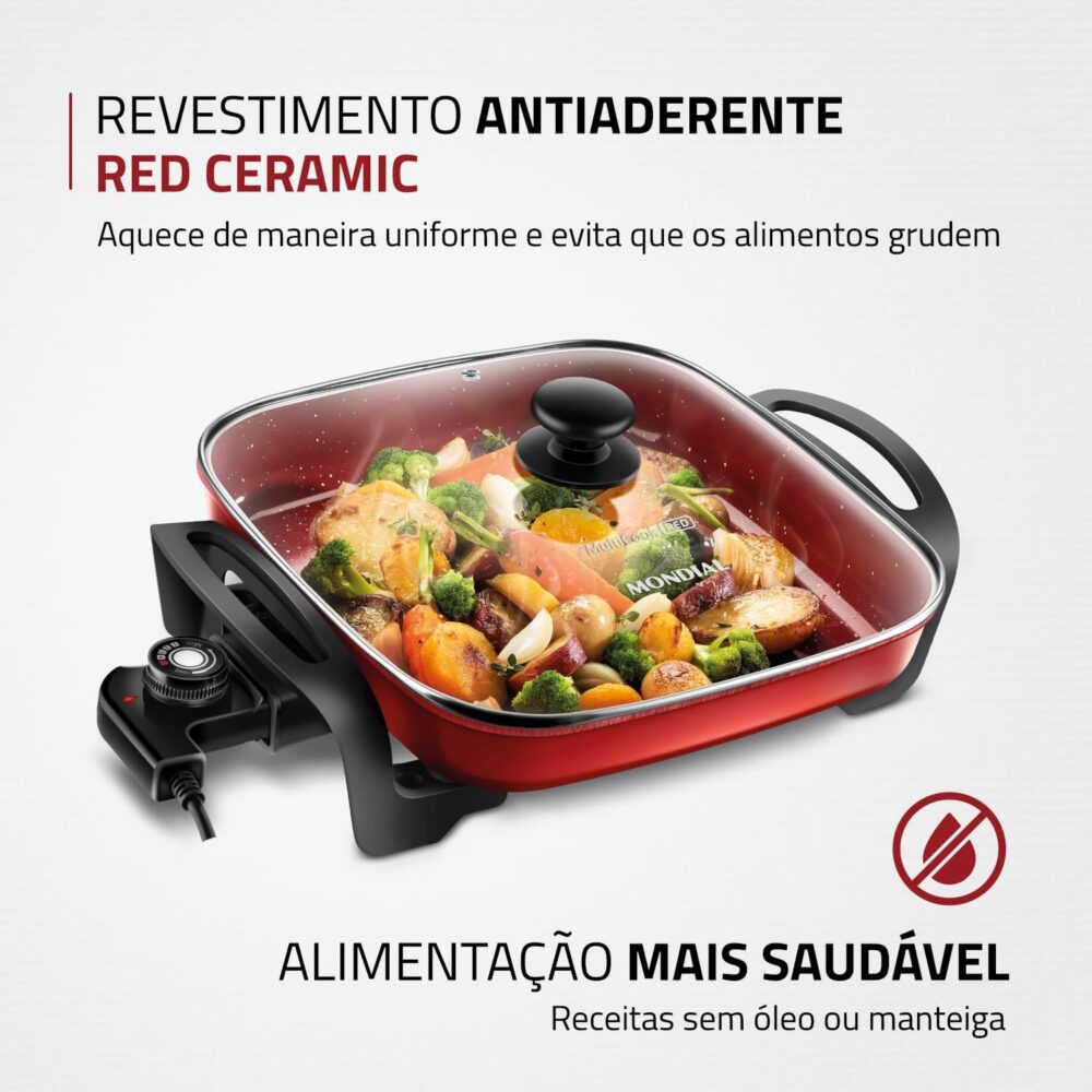 Panela Elétrica Multicook Premium, Mondial, Preto, 1200W, 11... - Image 2
