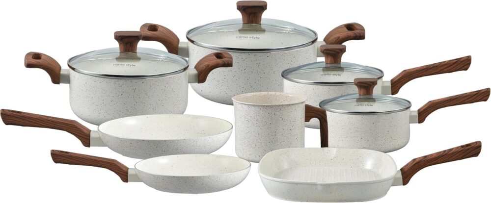 Mimo Style, Conjunto de 8 Panelas Pratic Cook Marmol Compatí...