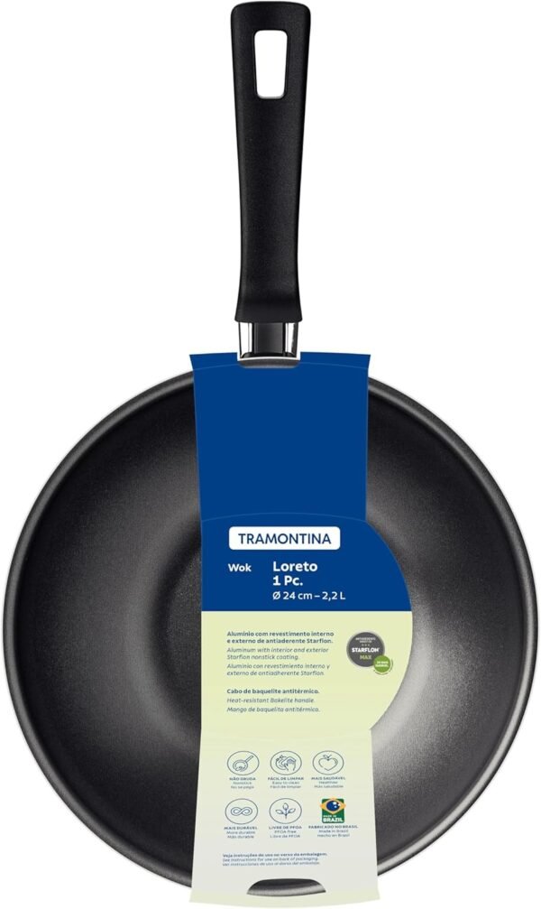 Wok Tramontina Loreto em Alumínio com Revestimento Interno e... - Image 5