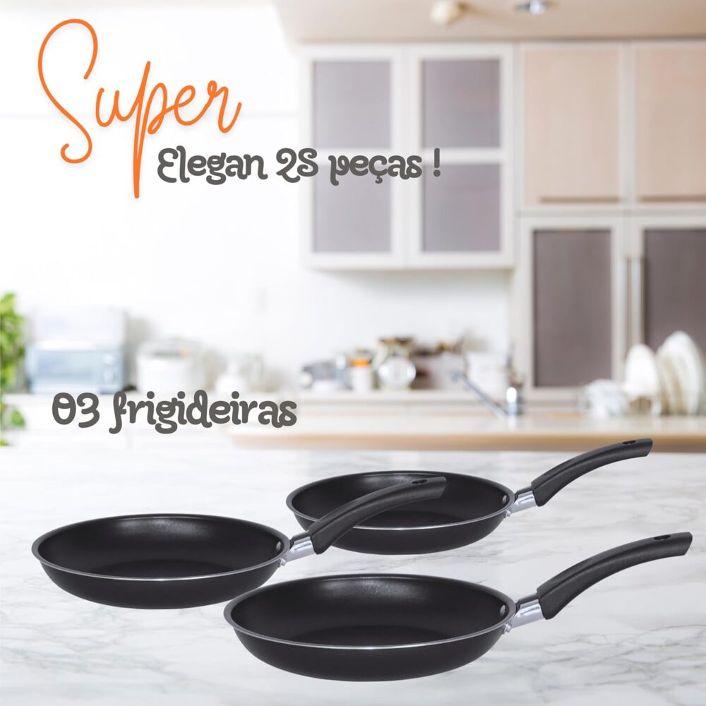 Jogo panelas Conjunto panelas Kit De Panelas ELEGAN SUPER 28... - Image 9