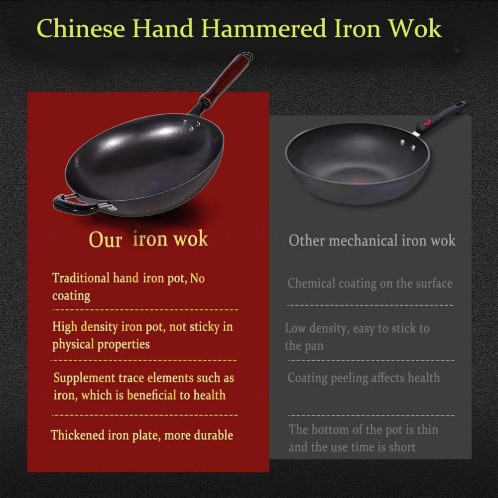 DIGBYS Woks, panela wok antiaderente sem revestimento, panel... - Image 6