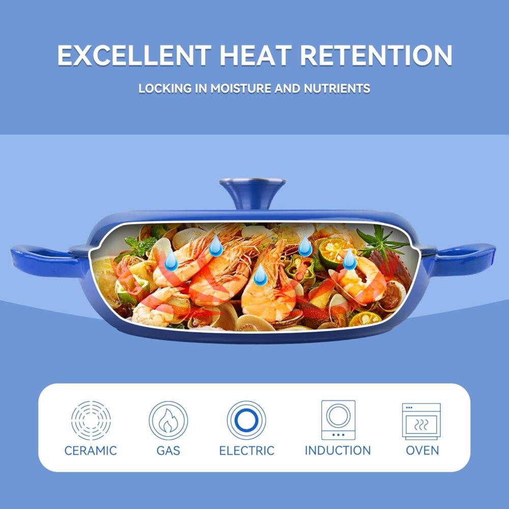Fijinhom Forno holandês de 3 litros esmaltado raso de ferro ... - Image 3