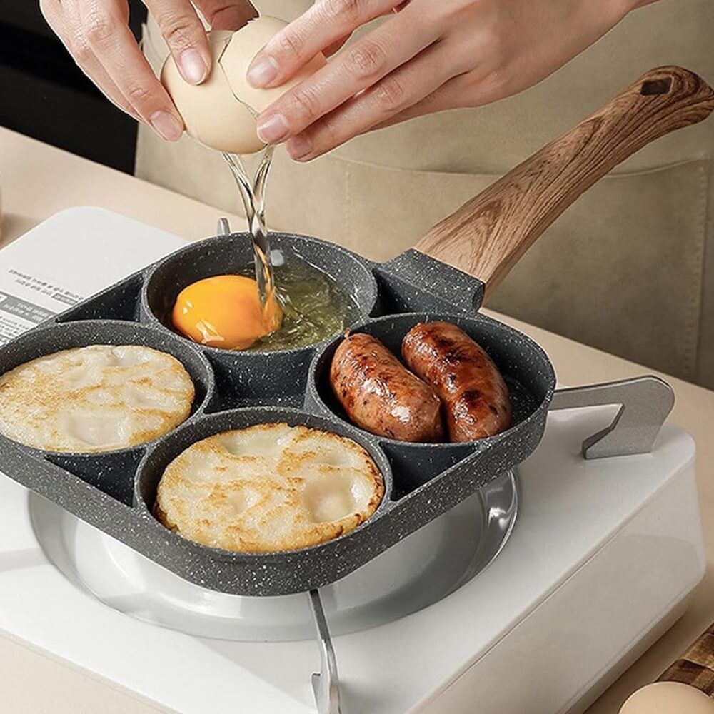 Frigideira Antiaderente 4 Em 1 Panela 4 Ovos Hamburguer Baco... - Image 3
