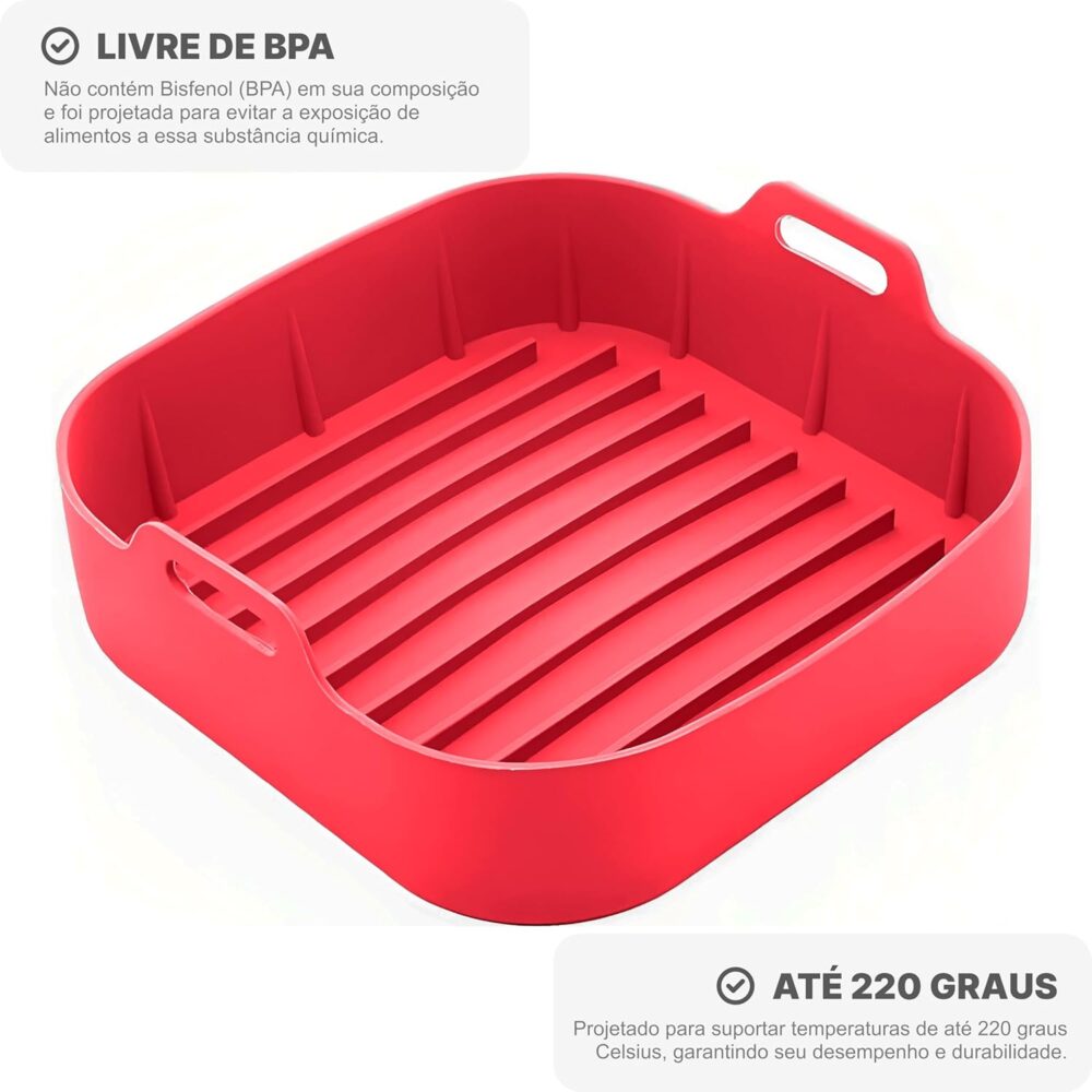 Forma de Silicone Quadrada para Fritadeira Air Fryer 19x19cm... - Image 5
