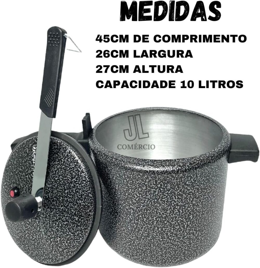 Panela de Pressão 10 Litros Certificada Pelo Inmetro (Preto ... - Image 4