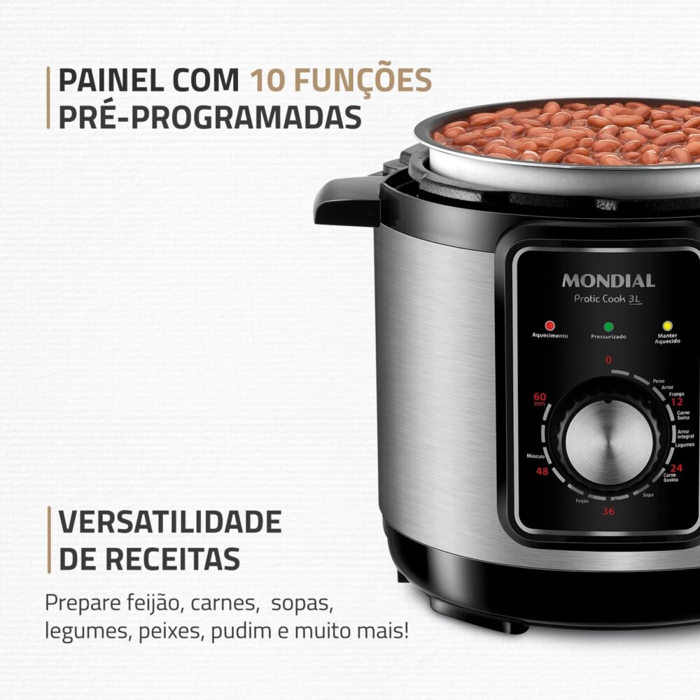 Panela de Pressão Elétrica Mondial, Pratic Cook 3L, 220V, Pr... - Image 3