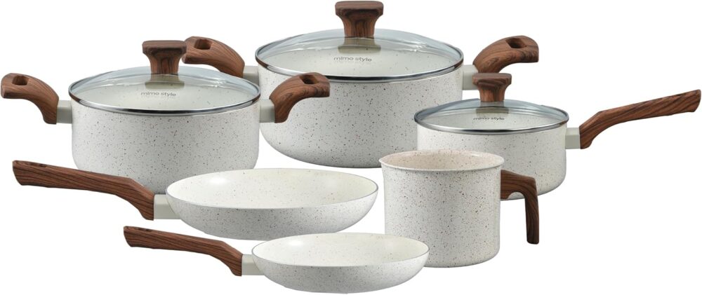 Mimo Style, Conjunto de 6 Panelas Pratic Cook Marmol Compatí...