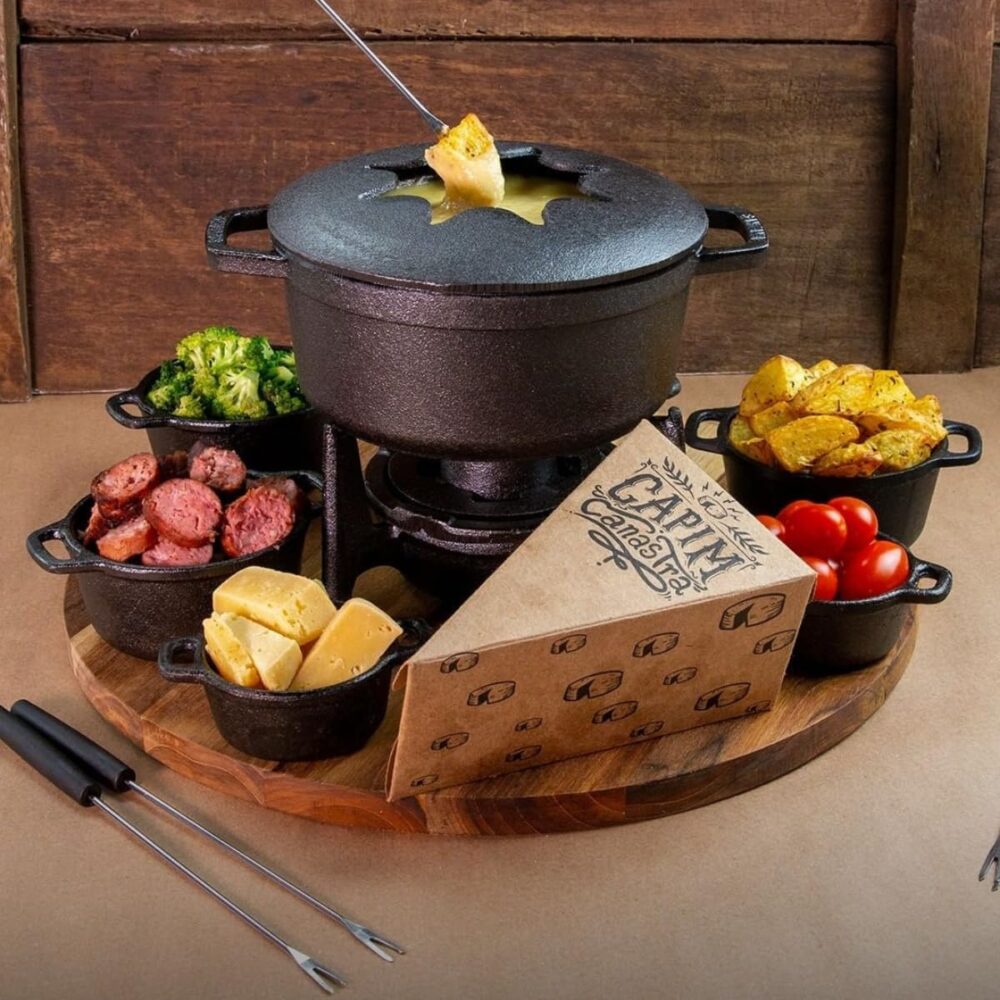Fondue 1,7 L Com 6 Garfos Mais Rechaud Chapa De Ferro Fundid... - Image 3