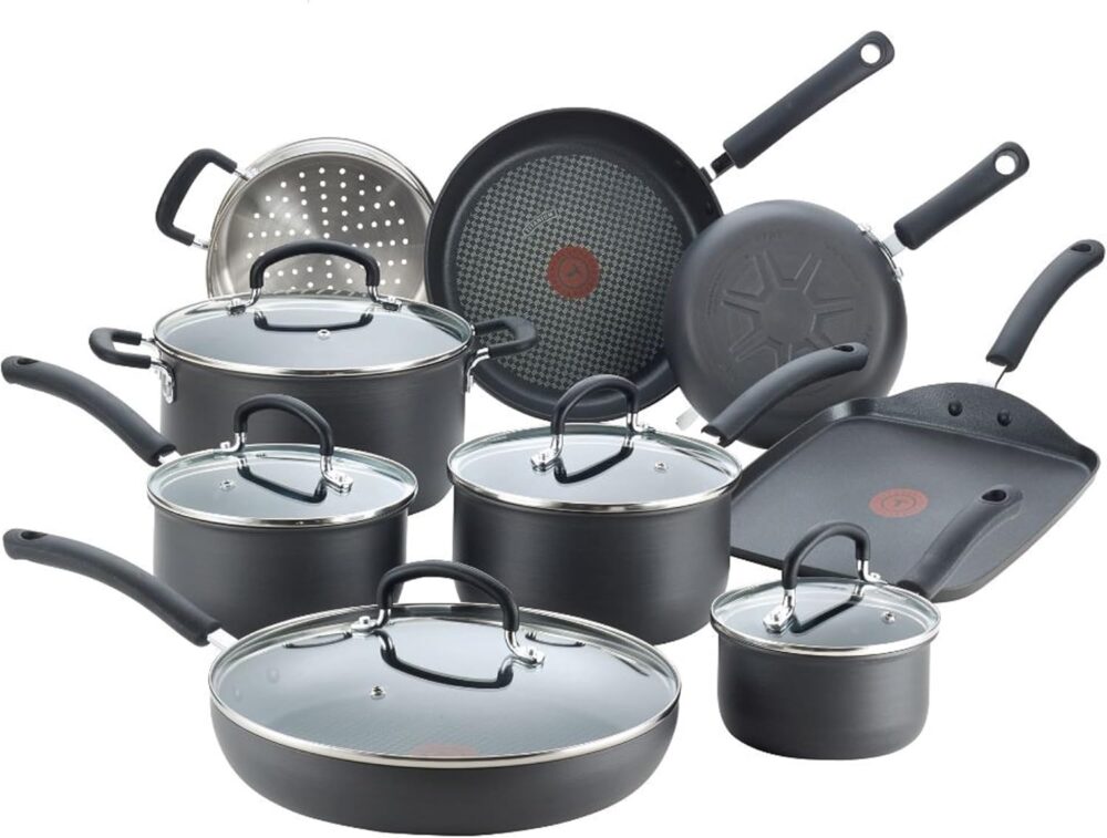 Conjunto de panelas e panelas T-fal E918SE Ultimate Hard Ano...