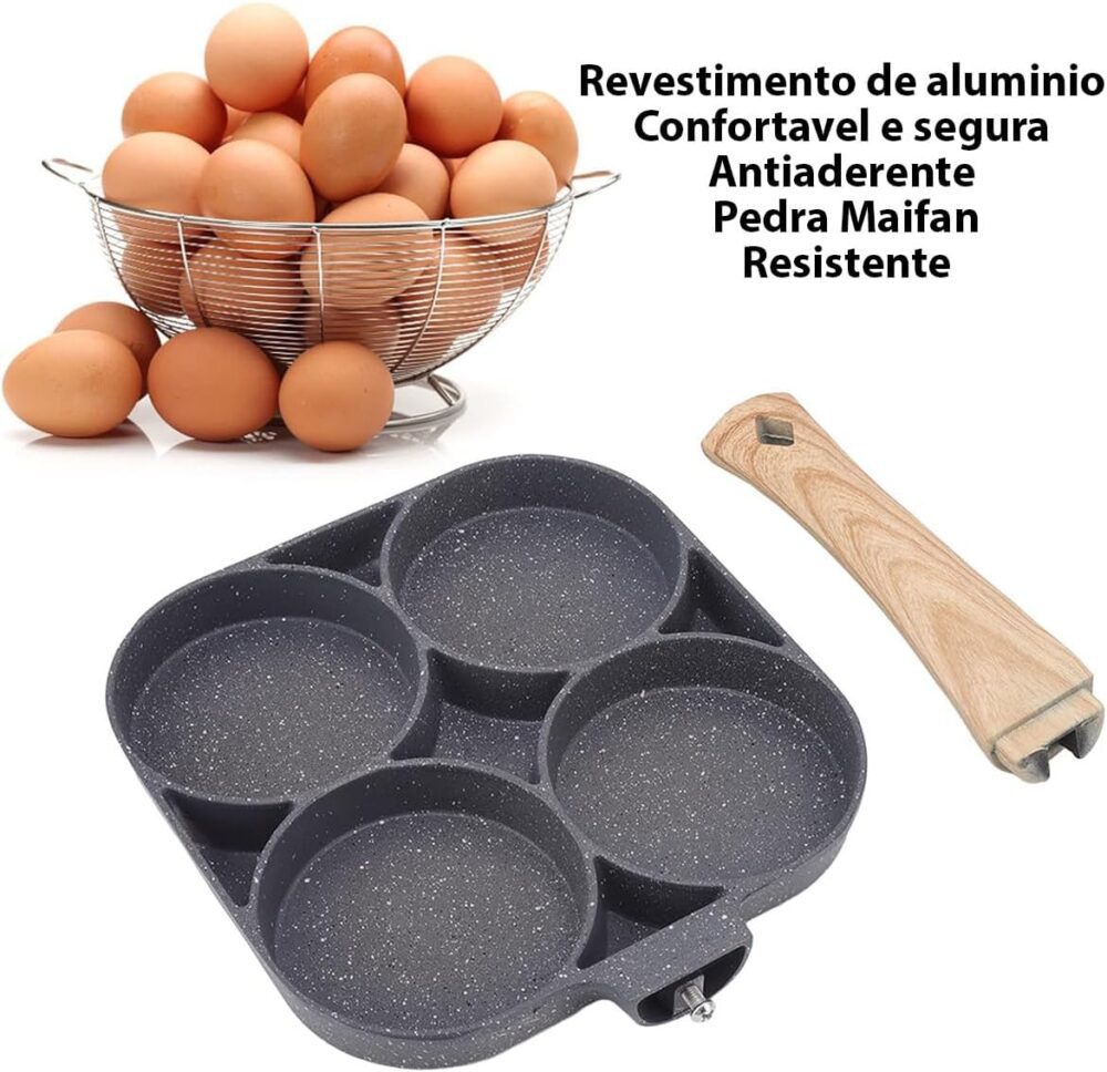 Frigideira Antiaderente 4 Em 1 Panela 4 Ovos Hamburguer Baco... - Image 4
