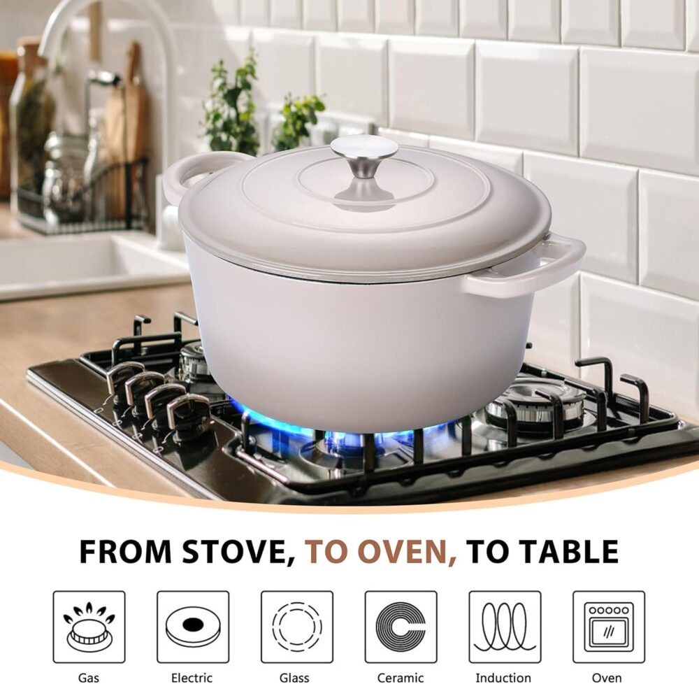 E-far Forno holandês de ferro fundido esmaltado de 6 litros,... - Image 4