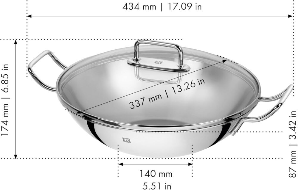 Frigideira Wok, Aço Inoxidável sem Revestimento, Tampa de Vi... - Image 4