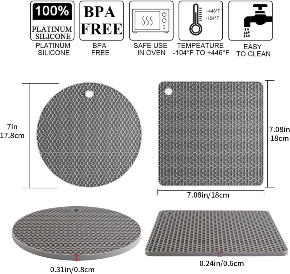 Tapetes de silicone para trivetes, suportes de panela de sil... - Image 7