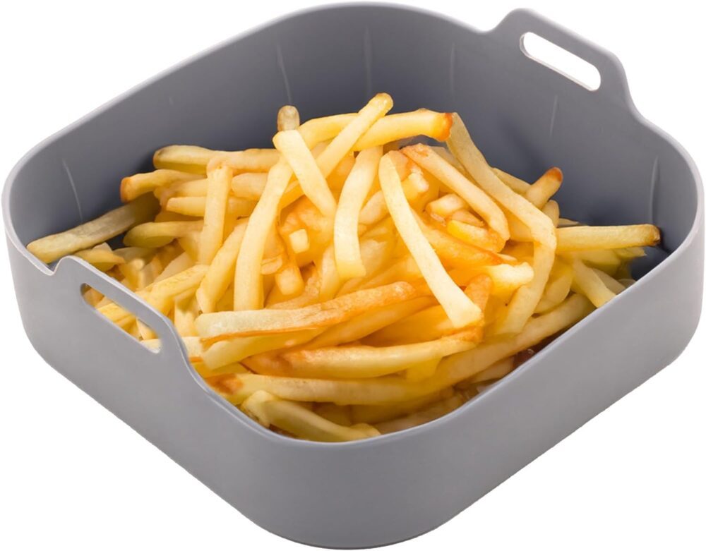 LYOR - Forma Quadrada de Silicone para Air Fryer Cinza 20Cm ...