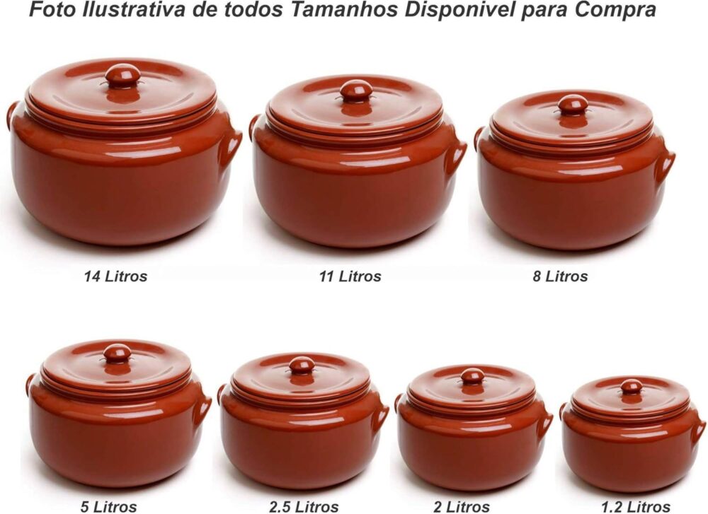 Caçarola com Asa Panela com Tampa de Barro Cerâmica Vermelha... - Image 4