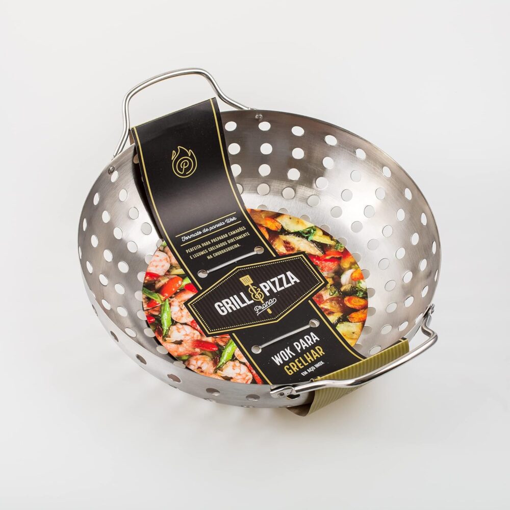 Panela Wok Prana Inox Para Grelhar Na Churrasqueira - Image 4