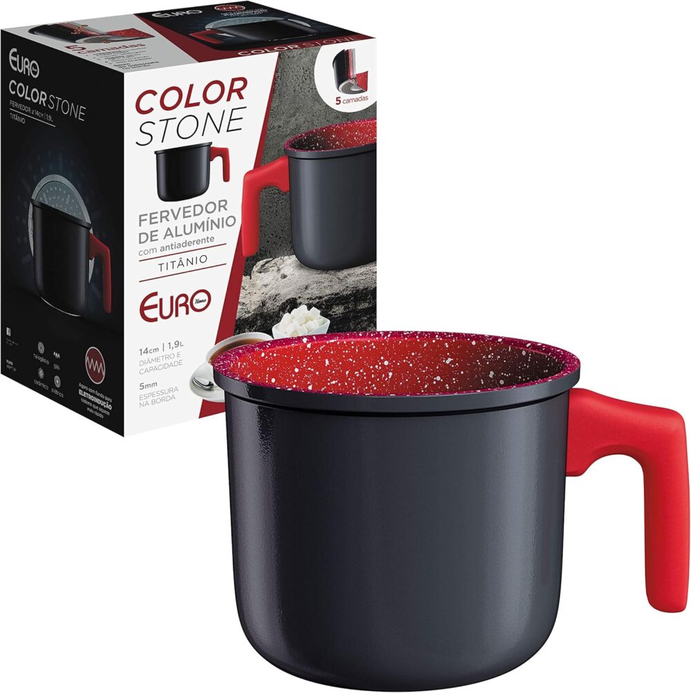 Fervedor ColorStone Antiaderente, 14 cm, Titânio, ALU8402-TI... - Image 4