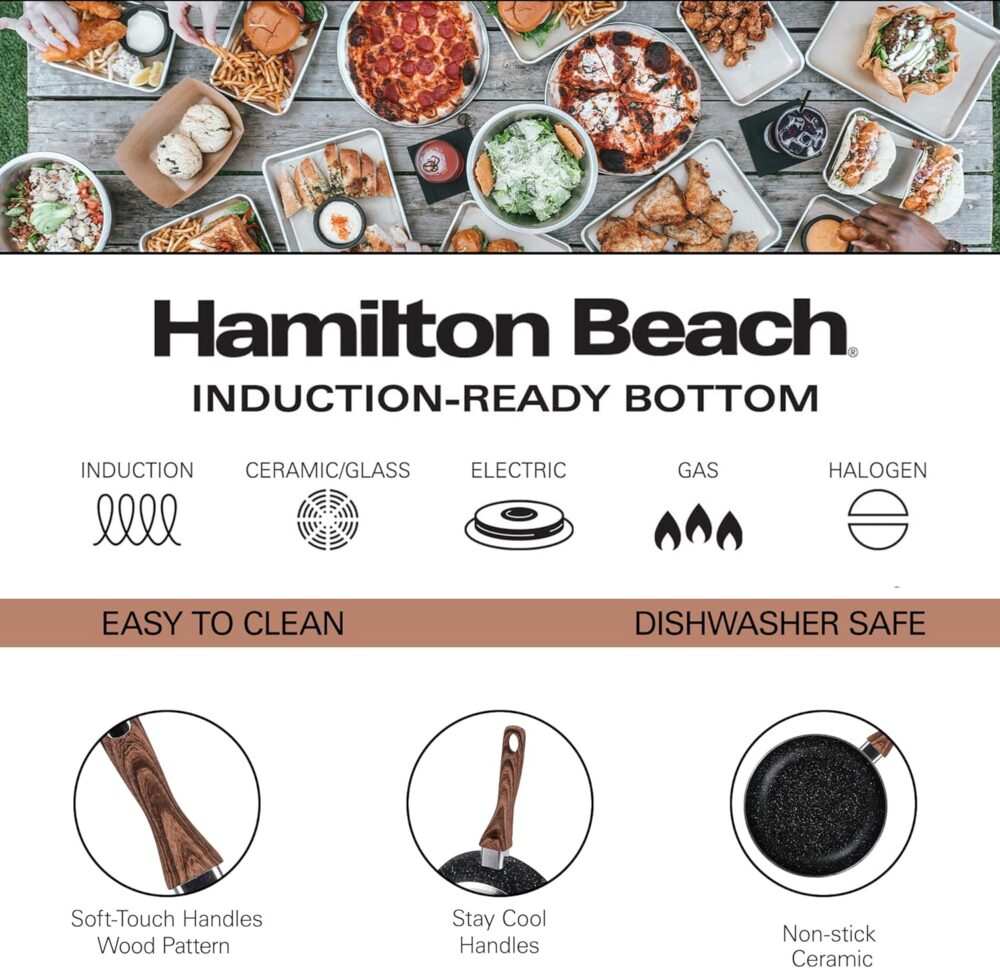Hamilton Beach Frigideira de alumínio de 25 cm, antiaderente... - Image 6