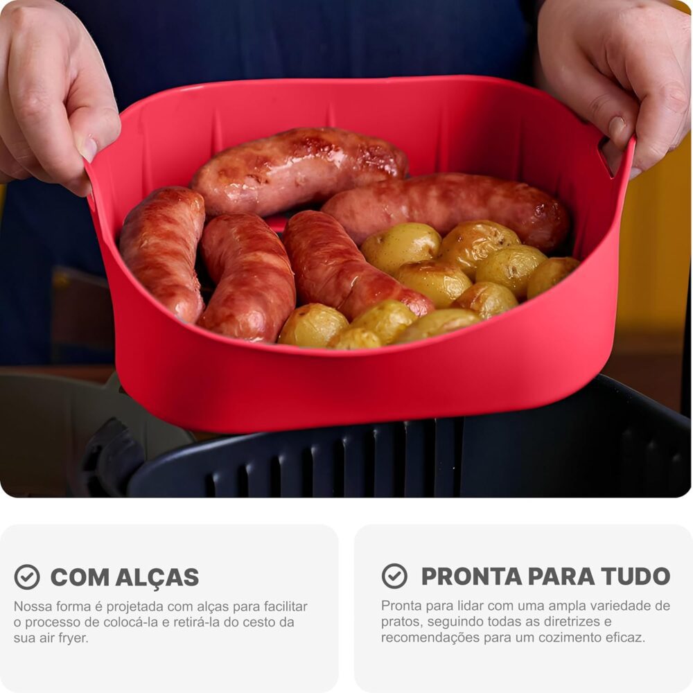 Forma de Silicone Quadrada para Fritadeira Air Fryer 19x19cm... - Image 4