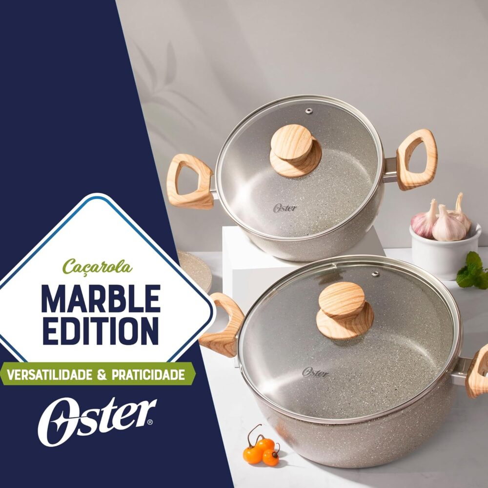 Caçarola com Tampa 7,5L Cerâmica Marble Edition Cinza Dust O... - Image 2