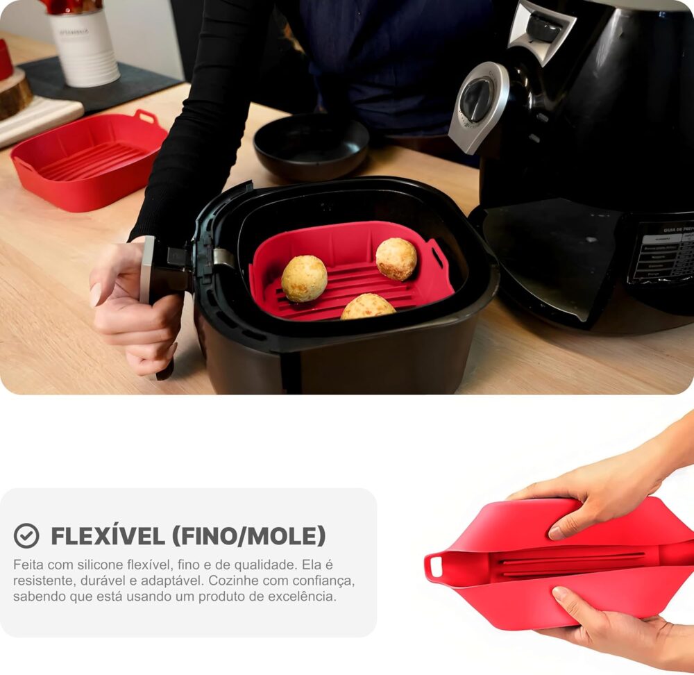 Forma de Silicone Quadrada para Fritadeira Air Fryer 19x19cm... - Image 8