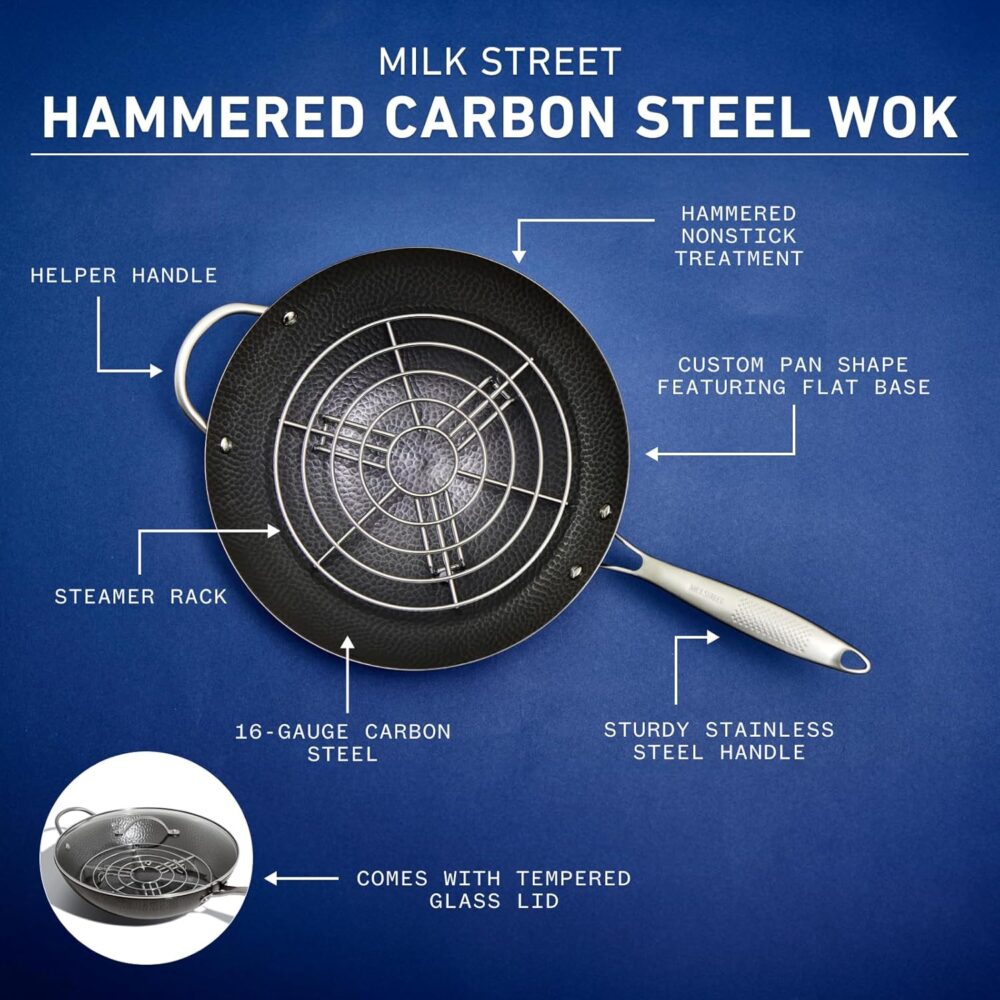 Milk Street Wok de aço carbono martelado de 3 peças de 33 cm - Image 4