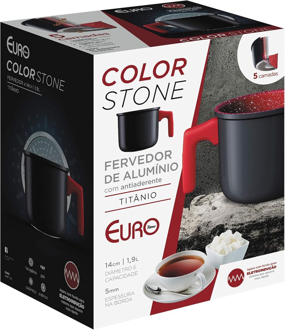 Fervedor ColorStone Antiaderente, 14 cm, Titânio, ALU8402-TI... - Image 6