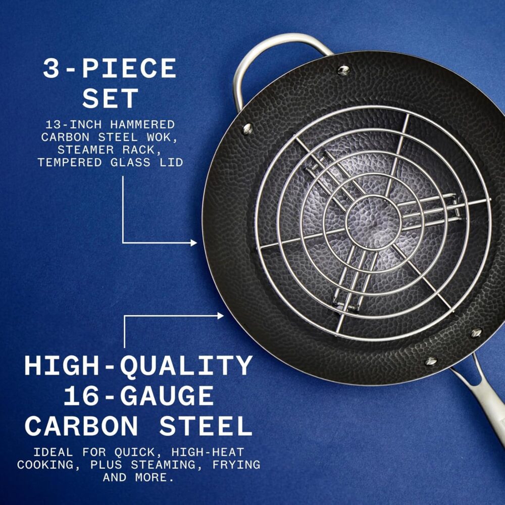 Milk Street Wok de aço carbono martelado de 3 peças de 33 cm - Image 2