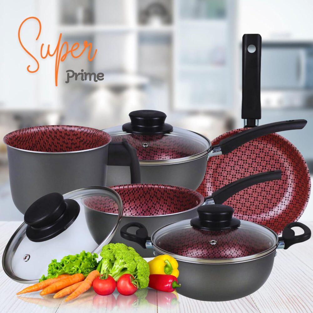 Jogo Panelas conjunto Elegan Decorado Prime chumbo Rosê 8 pe... - Image 2