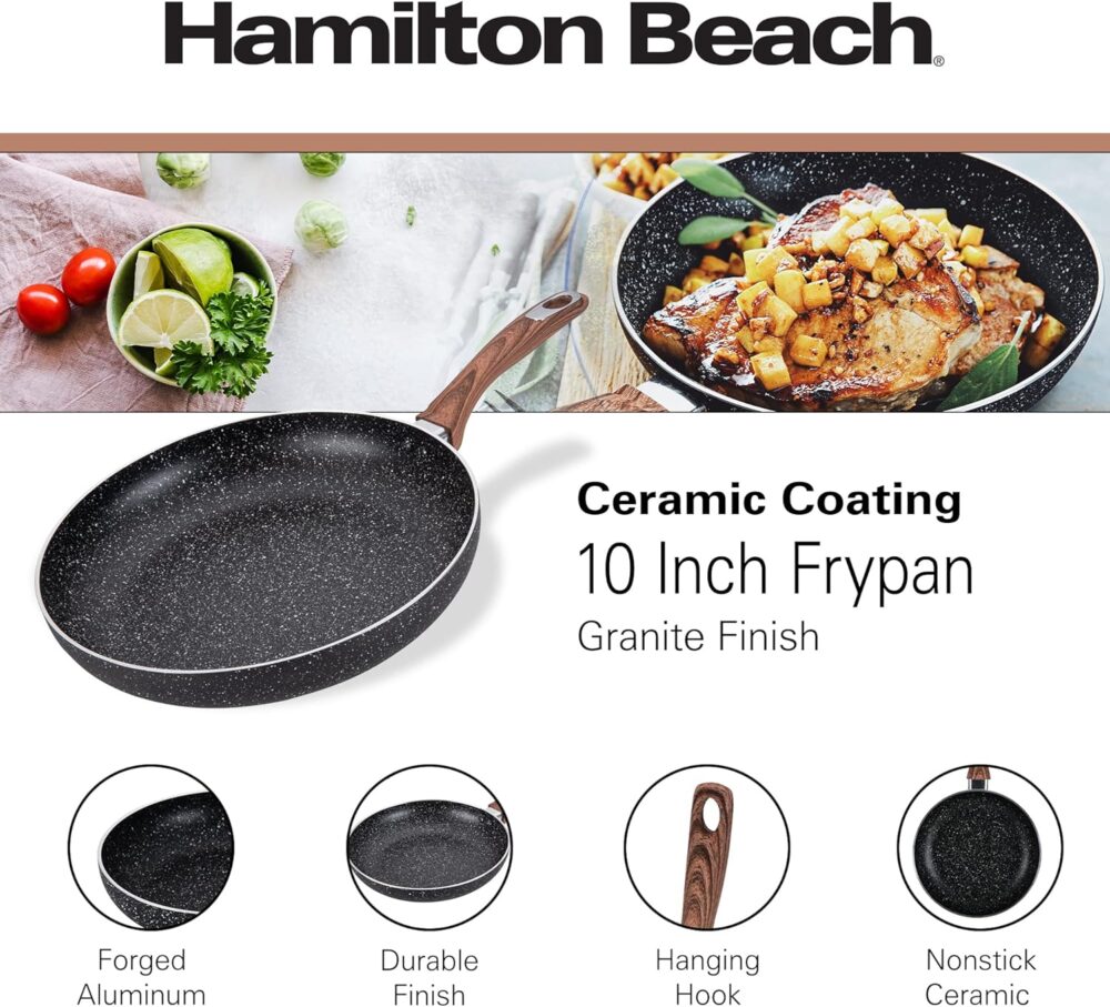 Hamilton Beach Frigideira de alumínio de 25 cm, antiaderente... - Image 2