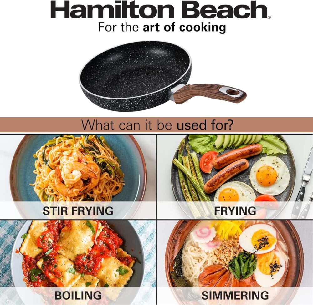 Hamilton Beach Frigideira de alumínio de 25 cm, antiaderente... - Image 4