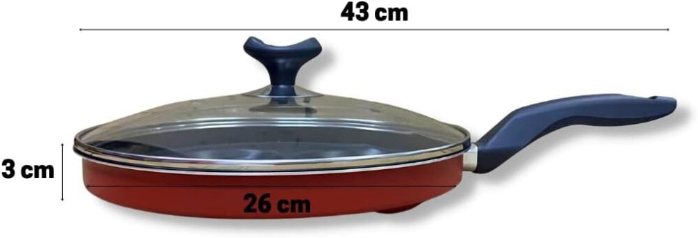 Frigideira Teflon Vermelha 4 Ovos/hamburgueres Antiaderente ... - Image 2