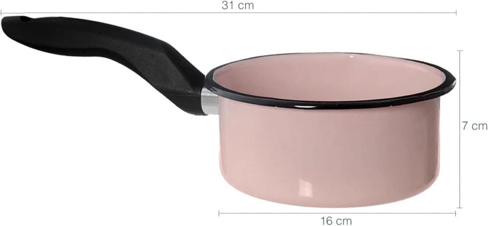Conjunto Panela Esmaltada Ágata 1L e Leiteira 1,5L com cabos... - Image 5