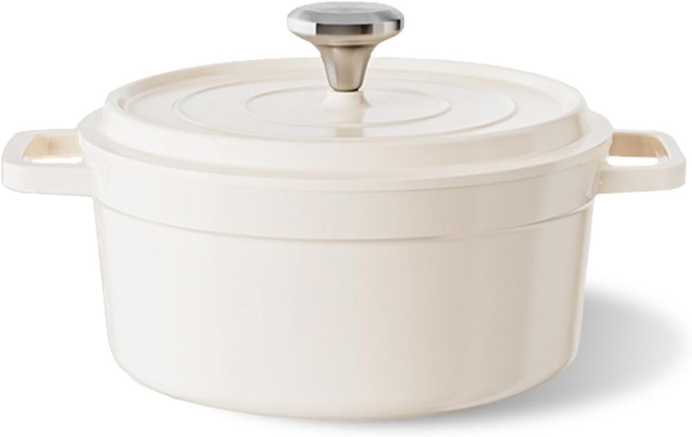 Forno holandês esmaltado com tampa, panela de 4,3 litros, pa...
