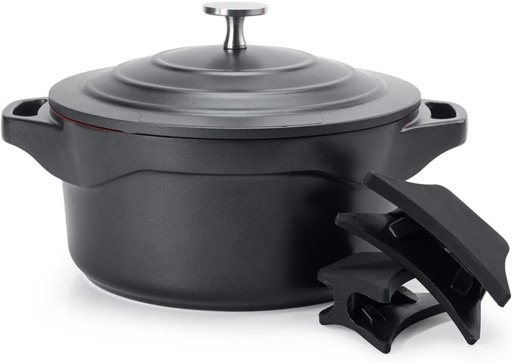 Panela Caçarola Revestimento Cerâmico 20 Cm Preta Le Cook