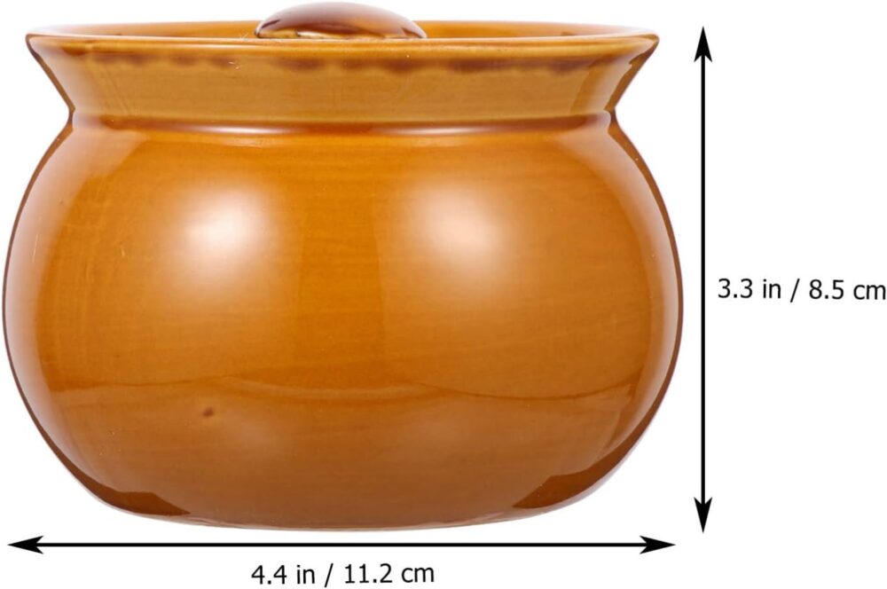 Panela pequena de cerâmica com tampa, 500 ml, panelas tradic... - Image 6