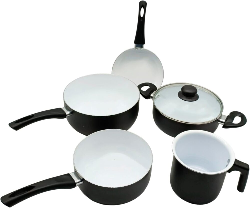 Conjunto 6 Panelas Antiaderente Revestimento Cerâmico com Ta...