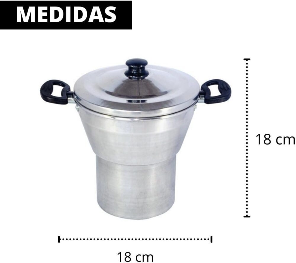 Cuscuzeiro De Alumínio Panela Cuscuzeiro Média N°16 Cuscuz - Image 3